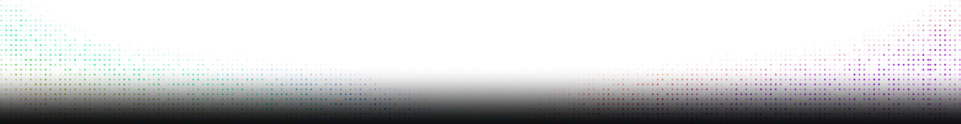 colorfull dots spread around at the bottom with a gradient overlay
